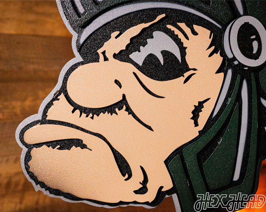 Michigan State " Gruff Sparty" 3D Vintage Metal Wall Art