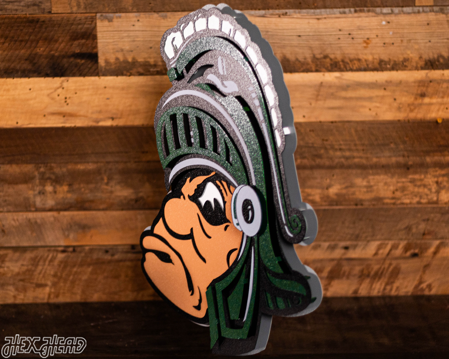 Michigan State " Gruff Sparty" 3D Vintage Metal Wall Art