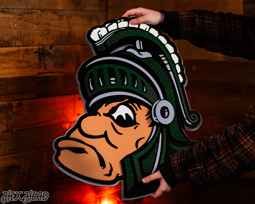 Michigan State " Gruff Sparty" 3D Vintage Metal Wall Art