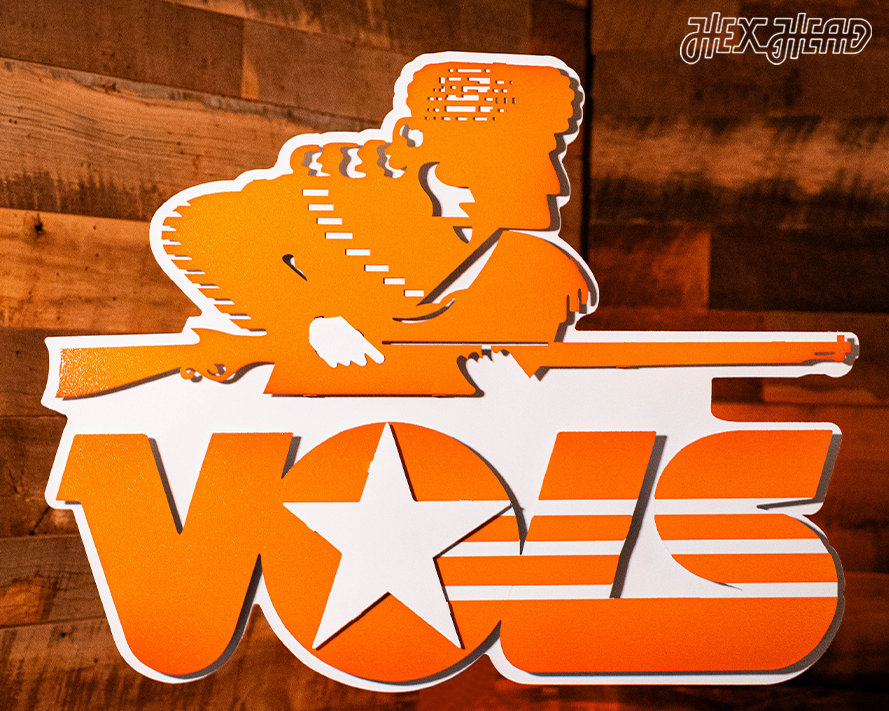 Tennessee Volunteers VOLS 1983 VAULT "Davy Crockett- Rifleman" 3D Vintage Metal Wall Art