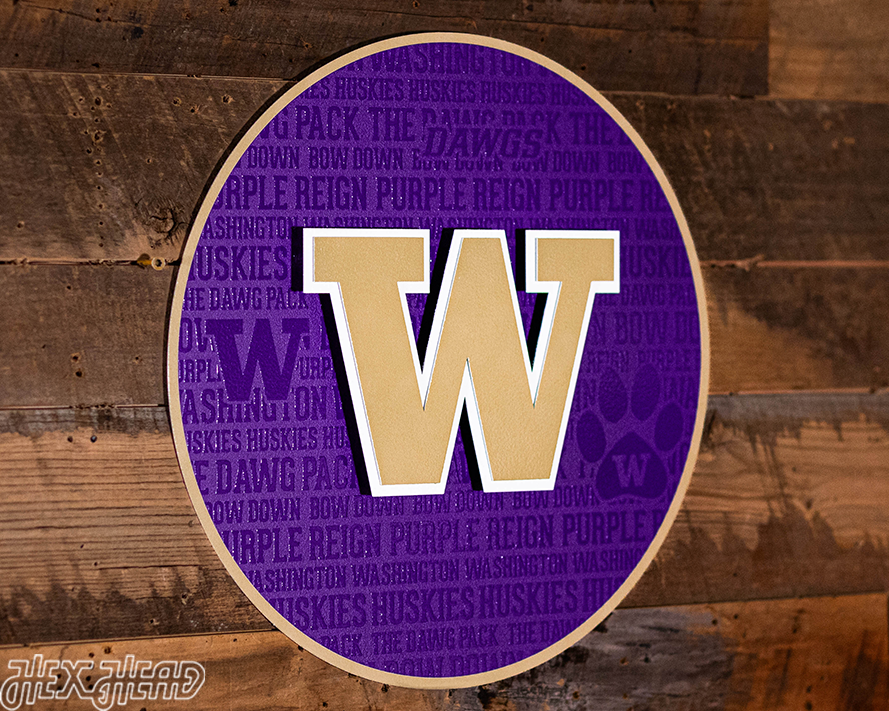 Washington Huskies CRAFT SERIES 3D Embossed Metal Wall Art