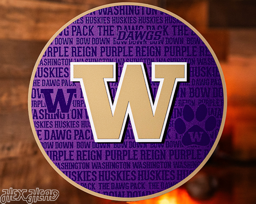 Washington Huskies CRAFT SERIES 3D Embossed Metal Wall Art