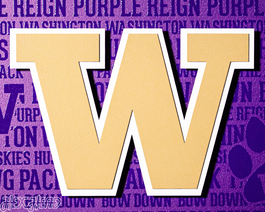 Washington Huskies CRAFT SERIES 3D Embossed Metal Wall Art