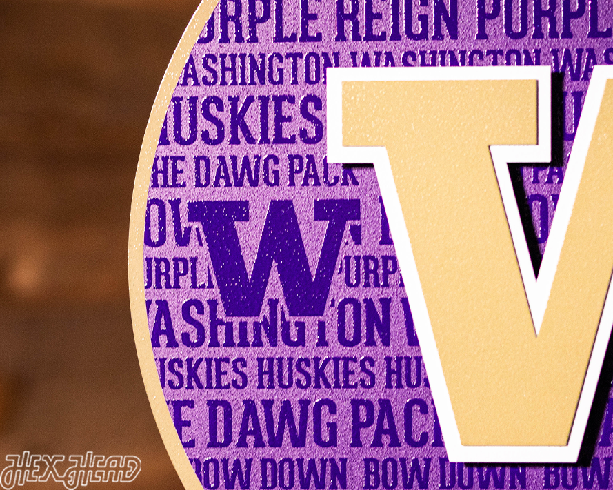 Washington Huskies CRAFT SERIES 3D Embossed Metal Wall Art