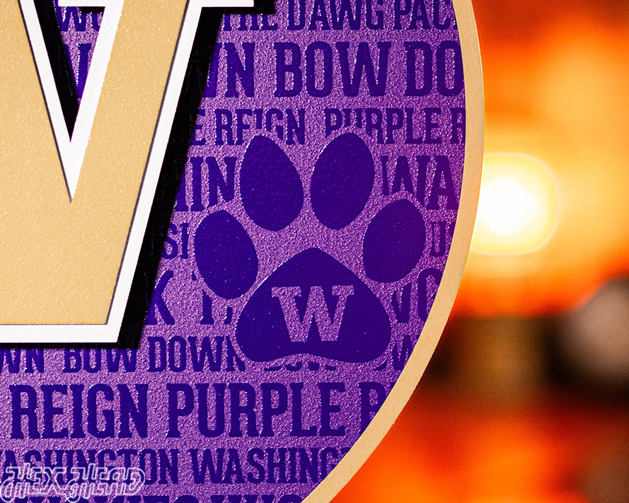 Washington Huskies CRAFT SERIES 3D Embossed Metal Wall Art