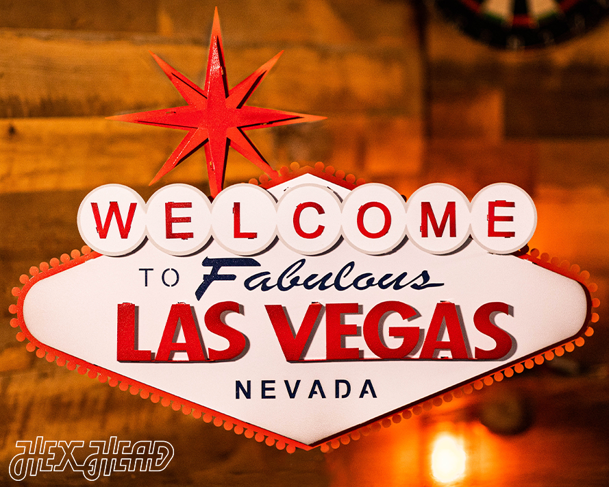 "Welcome to Las Vegas" 3D Metal Wall Art 28" x 21"