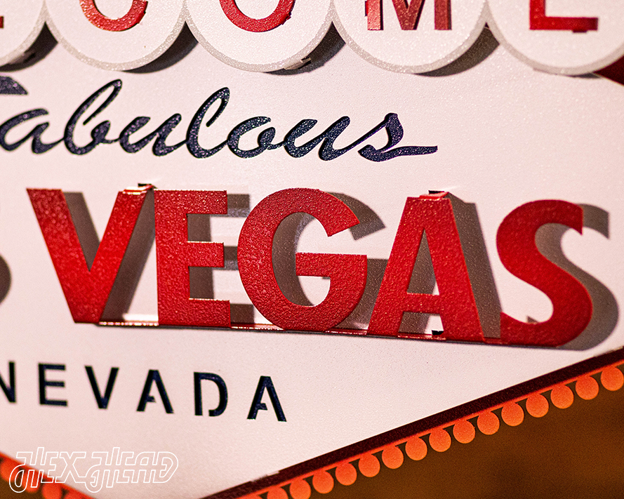 "Welcome to Las Vegas" 3D Metal Wall Art 28" x 21"