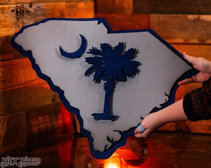 South Carolina State Emblem 3D Vintage Metal Wall Art