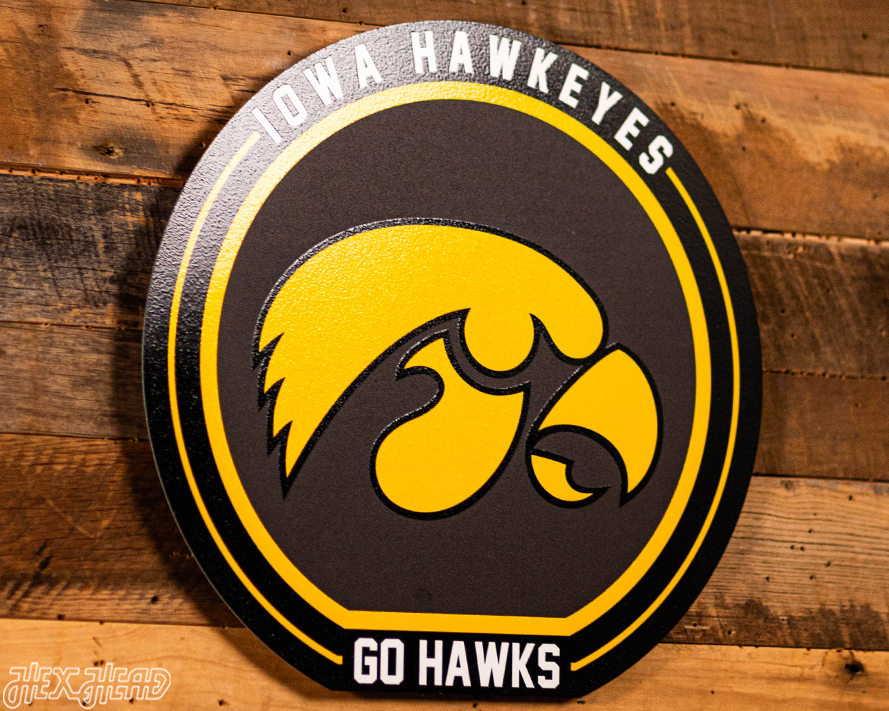 VARSITY Collection- SINGLE Layer Iowa Hawkeyes Metal Wall Art
