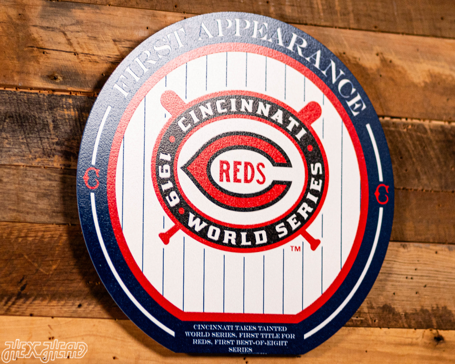 VARSITY Collection- SINGLE Layer Cincinnati Reds World Series Metal Wall Art