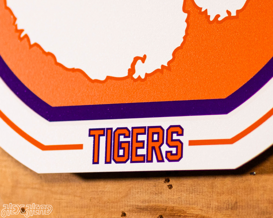 VARSITY Collection- SINGLE Layer Clemson Tigers Metal Wall Art