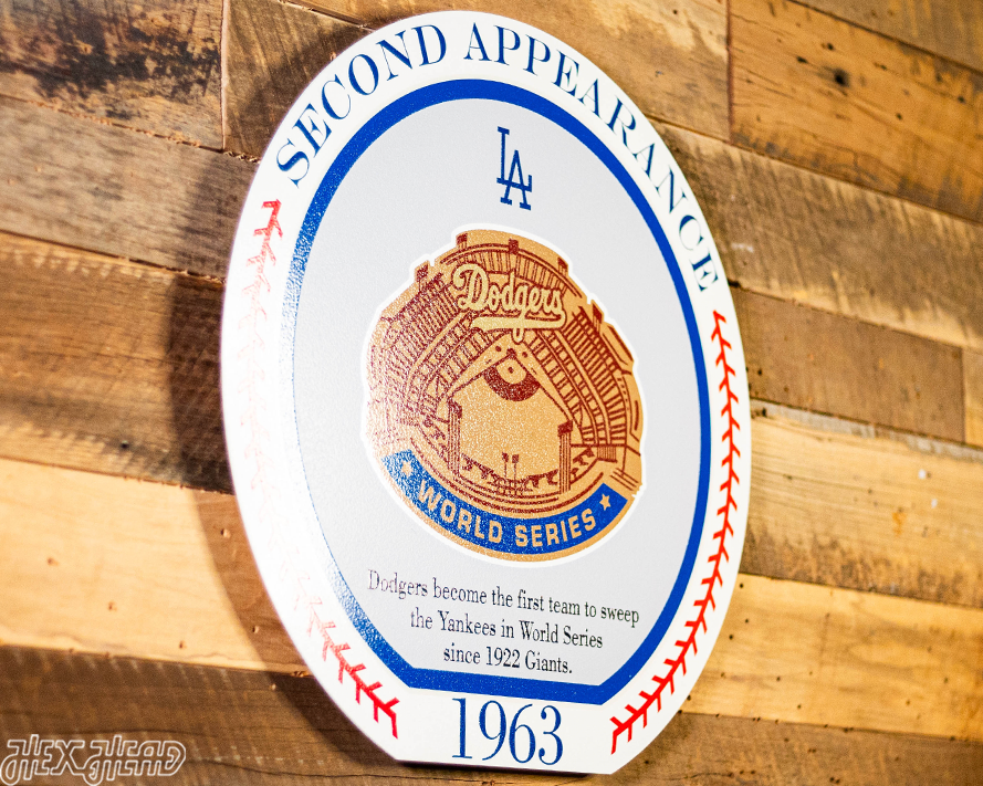 VARSITY Collection- SINGLE Layer Los Angeles Dodgers 1963 World Series Wall Art
