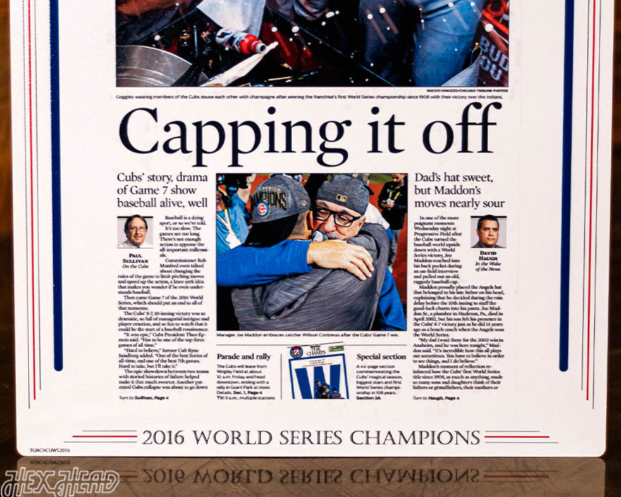 The Chicago Tribune Chicago Cubs 2016 WORLD SERIES Front Page - NOV 4, 2016