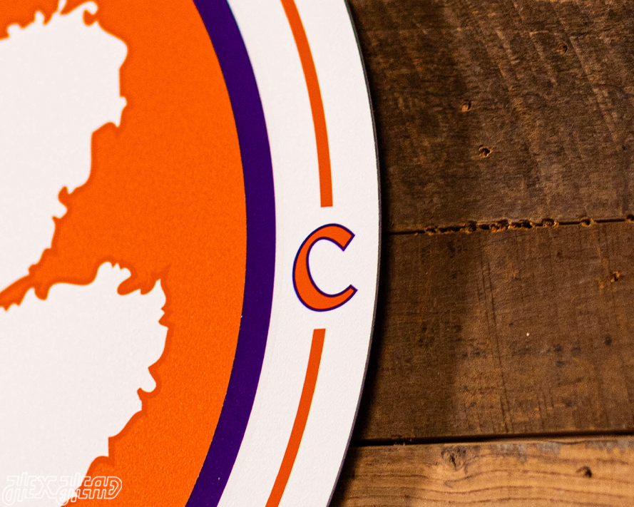 VARSITY Collection- SINGLE Layer Clemson Tigers Metal Wall Art