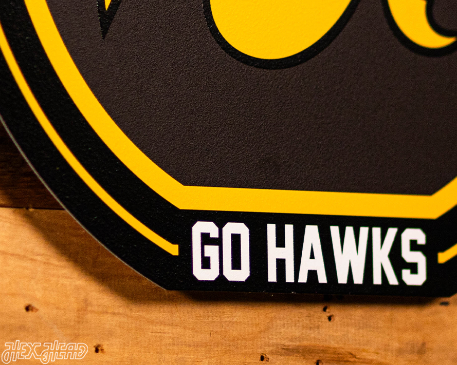 VARSITY Collection- SINGLE Layer Iowa Hawkeyes Metal Wall Art