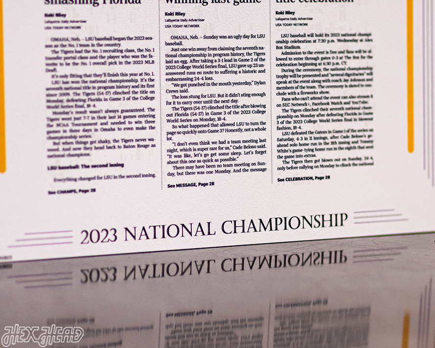 Daily Advertiser LSU Tigers 2023 NATIONAL CHAMPIONS Front Page - June 28, 2023