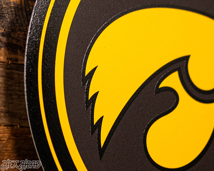 VARSITY Collection- SINGLE Layer Iowa Hawkeyes Metal Wall Art