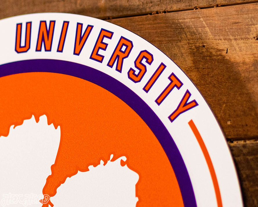 VARSITY Collection- SINGLE Layer Clemson Tigers Metal Wall Art