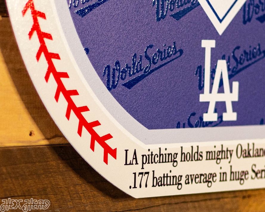 VARSITY Collection- SINGLE Layer Los Angeles Dodgers 1988 World Series Wall Art
