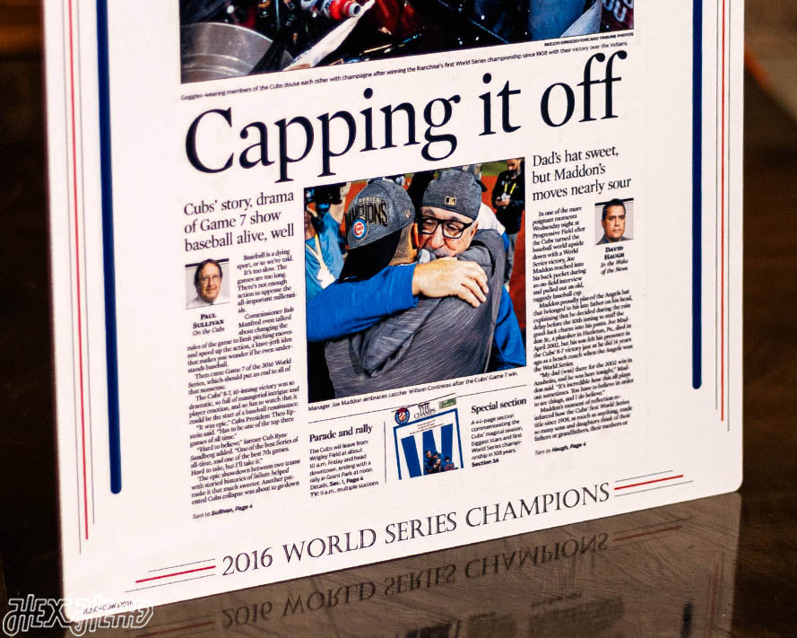 The Chicago Tribune Chicago Cubs 2016 WORLD SERIES Front Page - NOV 4, 2016