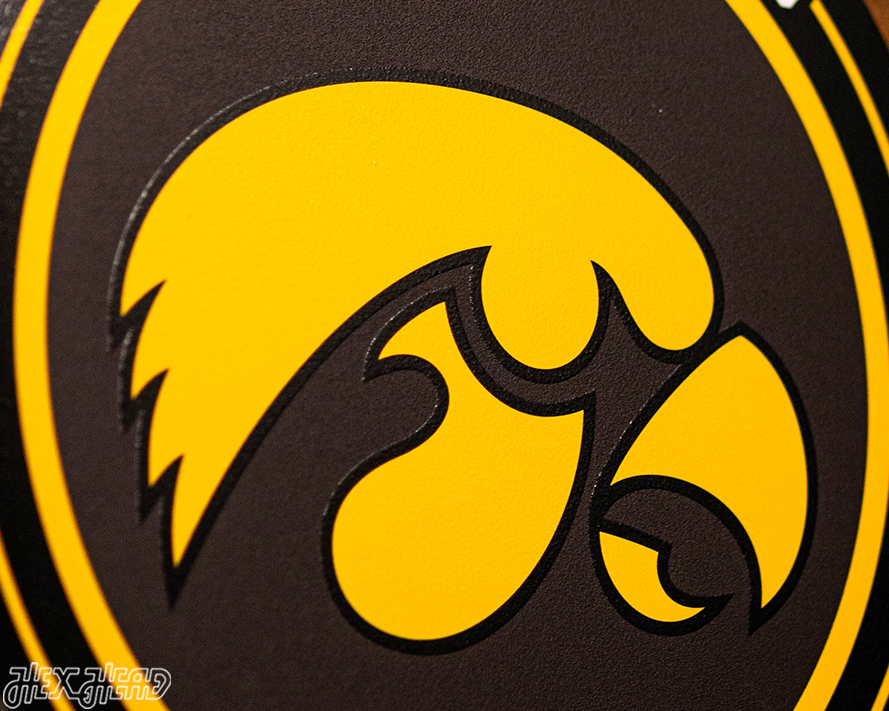 VARSITY Collection- SINGLE Layer Iowa Hawkeyes Metal Wall Art