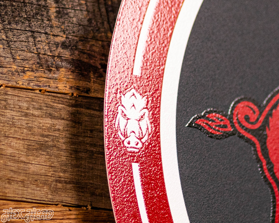 VARSITY Collection- SINGLE Layer Arkansas Razorbacks Metal Wall Art
