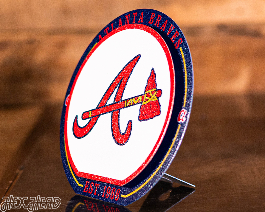 Atlanta Braves "Double Play" On the Shelf or on the Wall Art