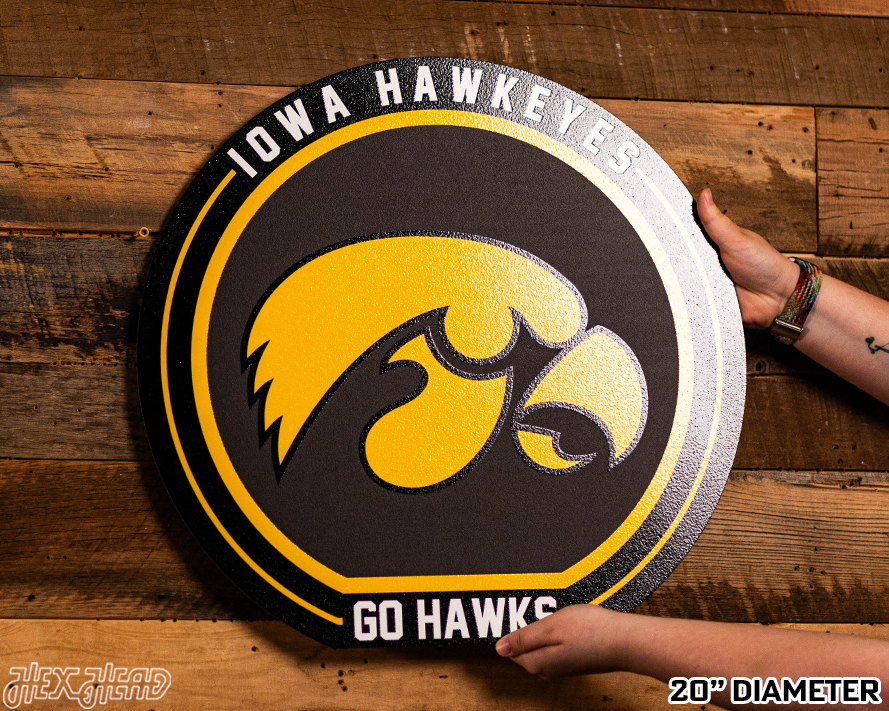 VARSITY Collection- SINGLE Layer Iowa Hawkeyes Metal Wall Art