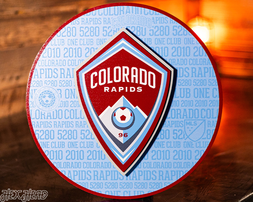 CLOSE OUT - Colorado Rapids CRAFT SERIES 3D Embossed Metal Wall Art