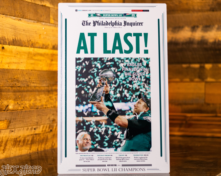 Philadelphia Inquirer Eagles SUPER BOWL LII Front Page - FEB 5, 2018