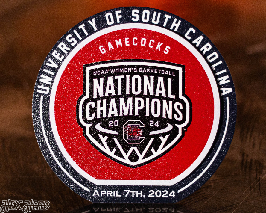 South Carolina Gamecocks 2024 National Champions "Double Play" On the Shelf or on the Wall Art