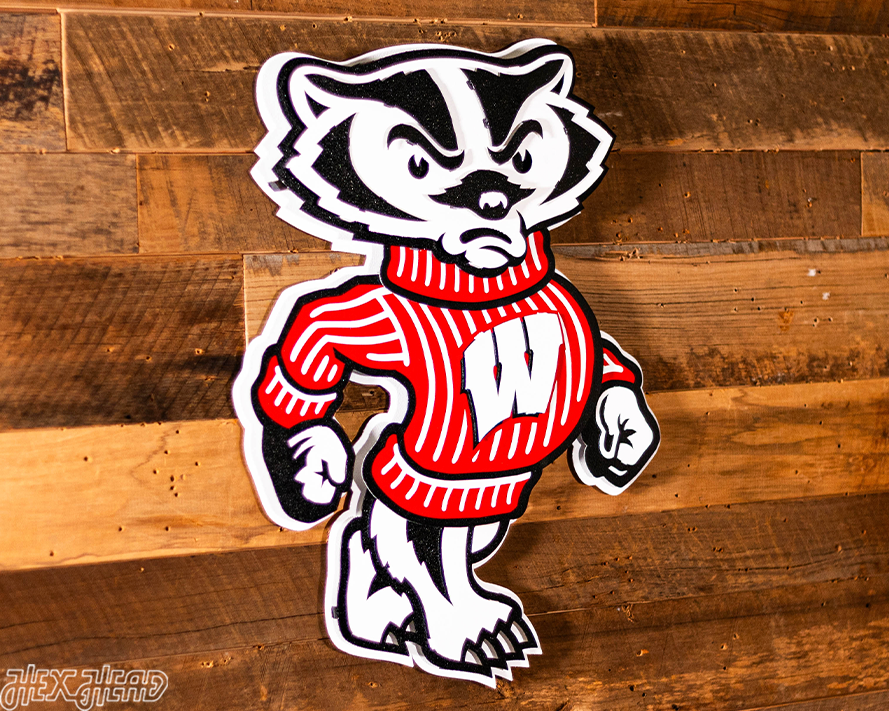 Wisconsin "BADGER" 3D Vintage Metal Wall Art