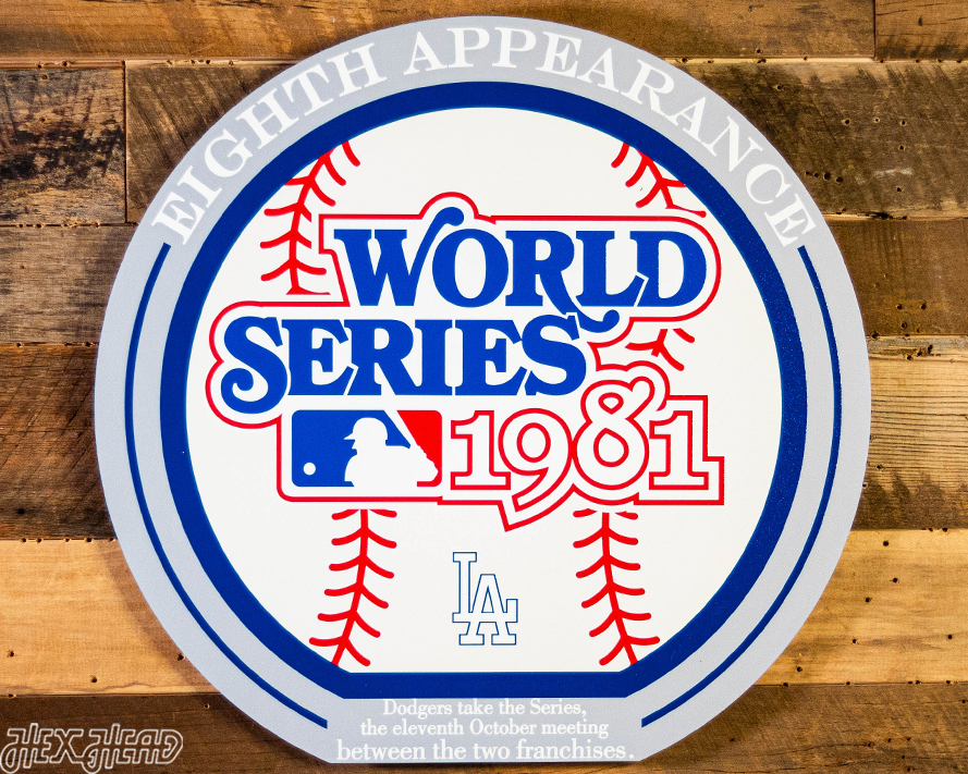 Test -- VARSITY Collection SINGLE Layer Los Angeles Dodgers World Series Wall Art