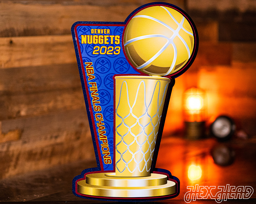 Denver Nuggets "O'BRIEN TROPHY" 2023 NBA Champs 3D Metal Wall Art
