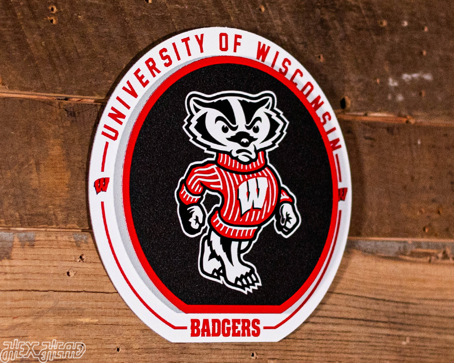 Wisconsin Badgers "Double Play" On the Shelf or on the Wall Art