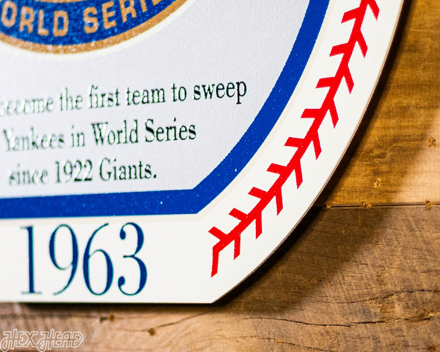 VARSITY Collection- SINGLE Layer Los Angeles Dodgers 1963 World Series Wall Art