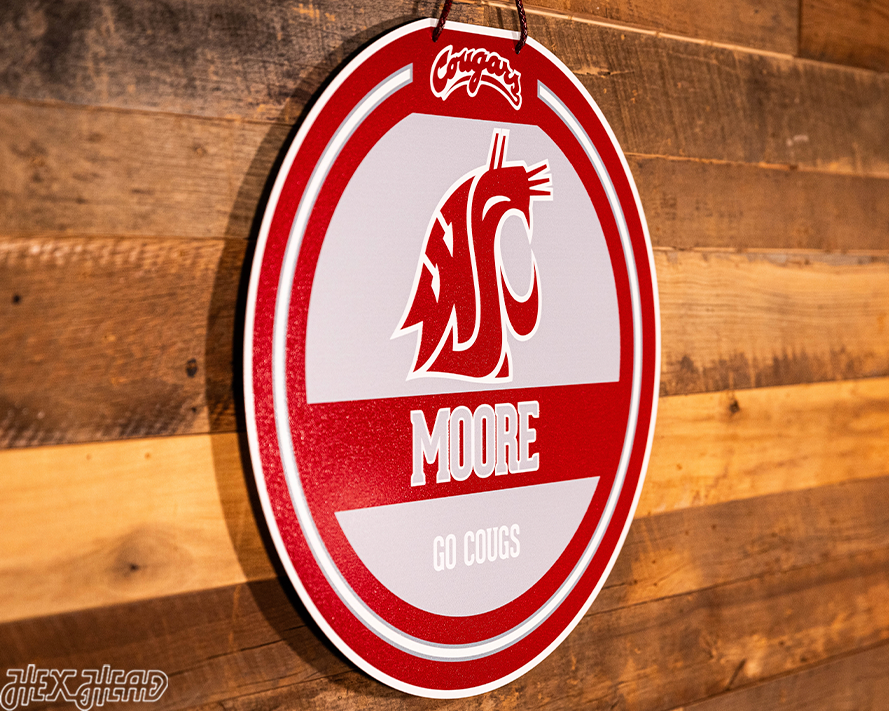 Washington State Cougars Personalized Monogram Metal Art