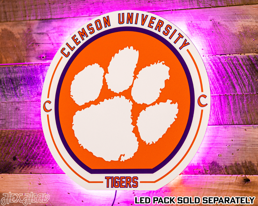 VARSITY Collection- SINGLE Layer Clemson Tigers Metal Wall Art