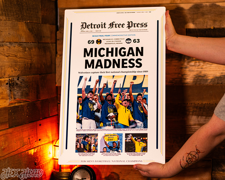 Detroit Free Press Michigan Wolverines 2026 Men's Basketball National Champions Front Page - APRIL 6, 2026