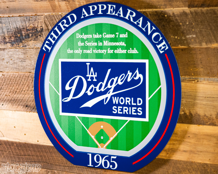 VARSITY Collection- SINGLE Layer Los Angeles Dodgers 1965 World Series Wall Art