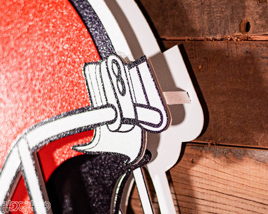 BLITZ COLLECTION -NEW Design! 8 LAYER Cleveland Browns 3D Vintage Metal Wall Art