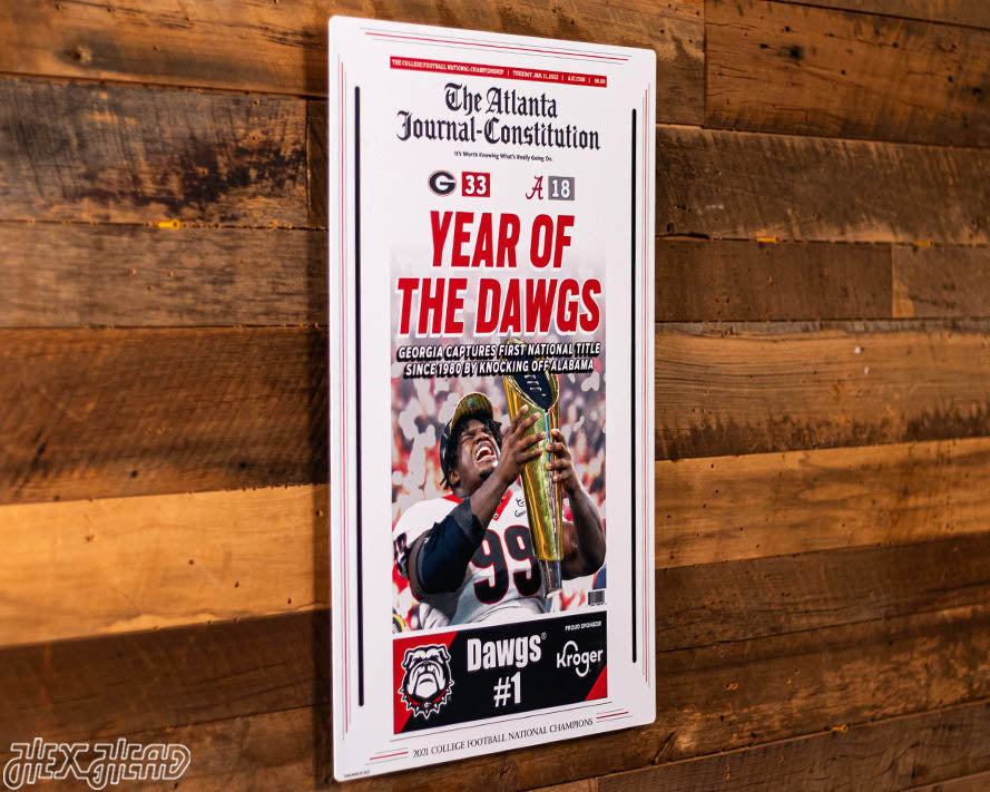 Atlanta Journal Constitution Georgia Bulldogs 2022 Football National Champions Front Page - JAN 11, 2022