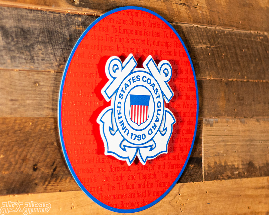 United States Coast Guard CRAFT SERIES 3D Embossed Metal Wall Art