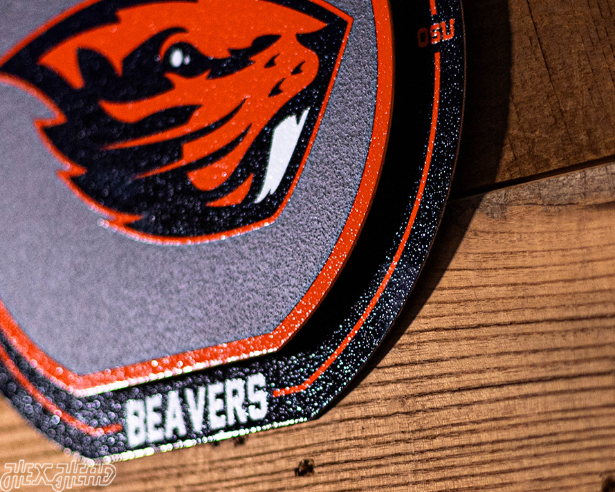 Oregon State Beaver "Double Play" On the Shelf or on the Wall Art