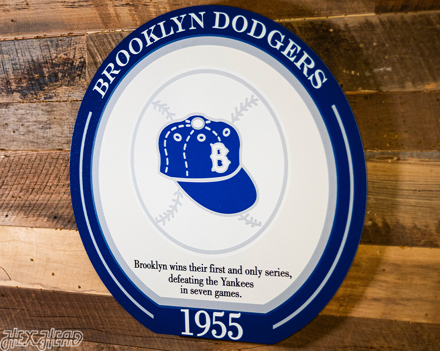 VARSITY Collection- SINGLE Layer Los Angeles Dodgers 1955 World Series Wall Art