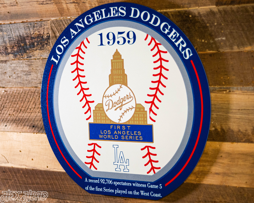 VARSITY Collection- SINGLE Layer Los Angeles Dodgers 1959 World Series Wall Art
