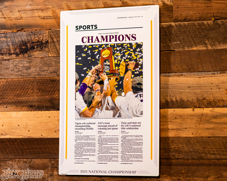 Daily Advertiser LSU Tigers 2023 NATIONAL CHAMPIONS Front Page - June 28, 2023