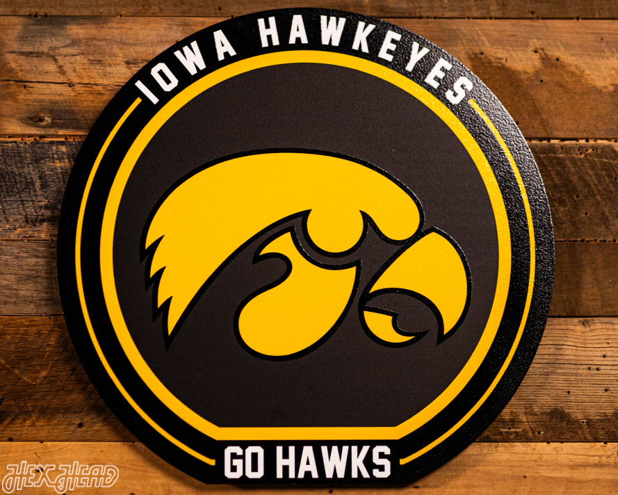 VARSITY Collection- SINGLE Layer Iowa Hawkeyes Metal Wall Art