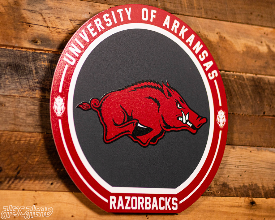 VARSITY Collection- SINGLE Layer Arkansas Razorbacks Metal Wall Art