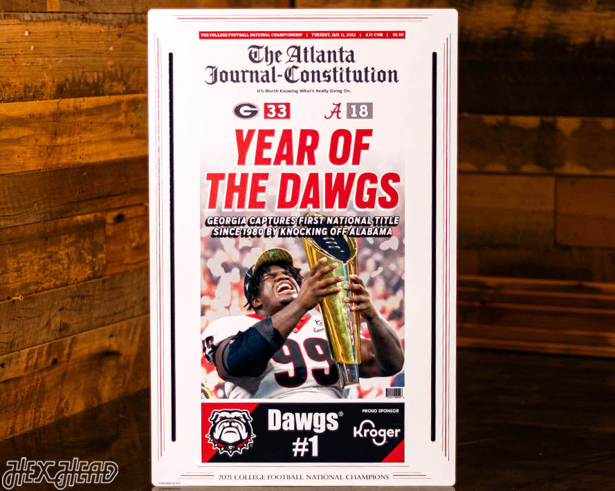 Atlanta Journal Constitution Georgia Bulldogs 2022 Football National Champions Front Page - JAN 11, 2022